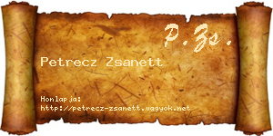 Petrecz Zsanett névjegykártya